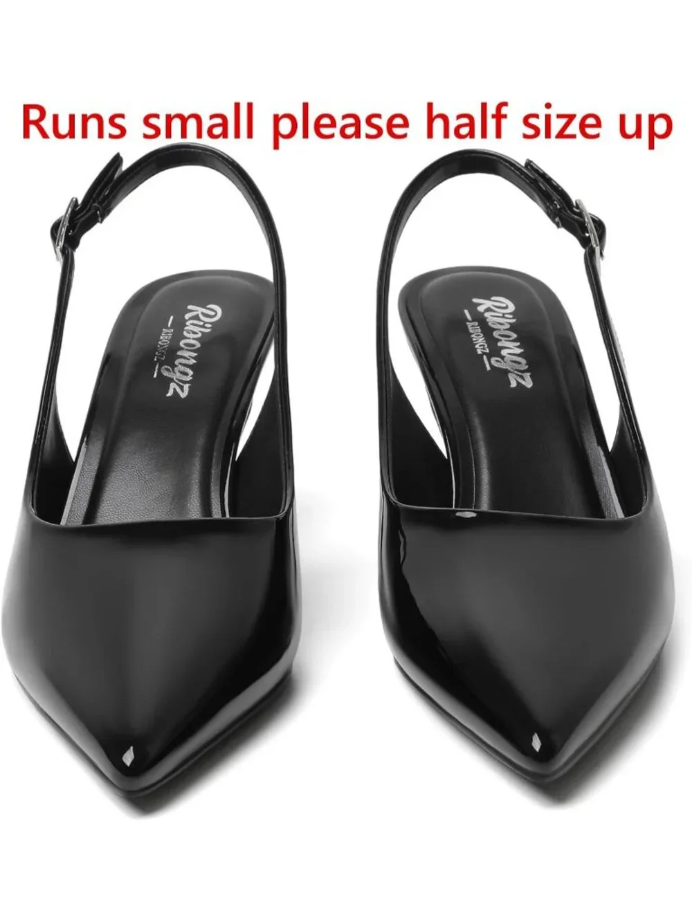 Women's Closed Black Patent Peep Open Toe Heels Comfortable Slip On Dress Shoes